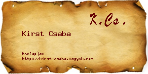 Kirst Csaba névjegykártya