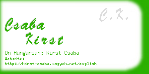 csaba kirst business card